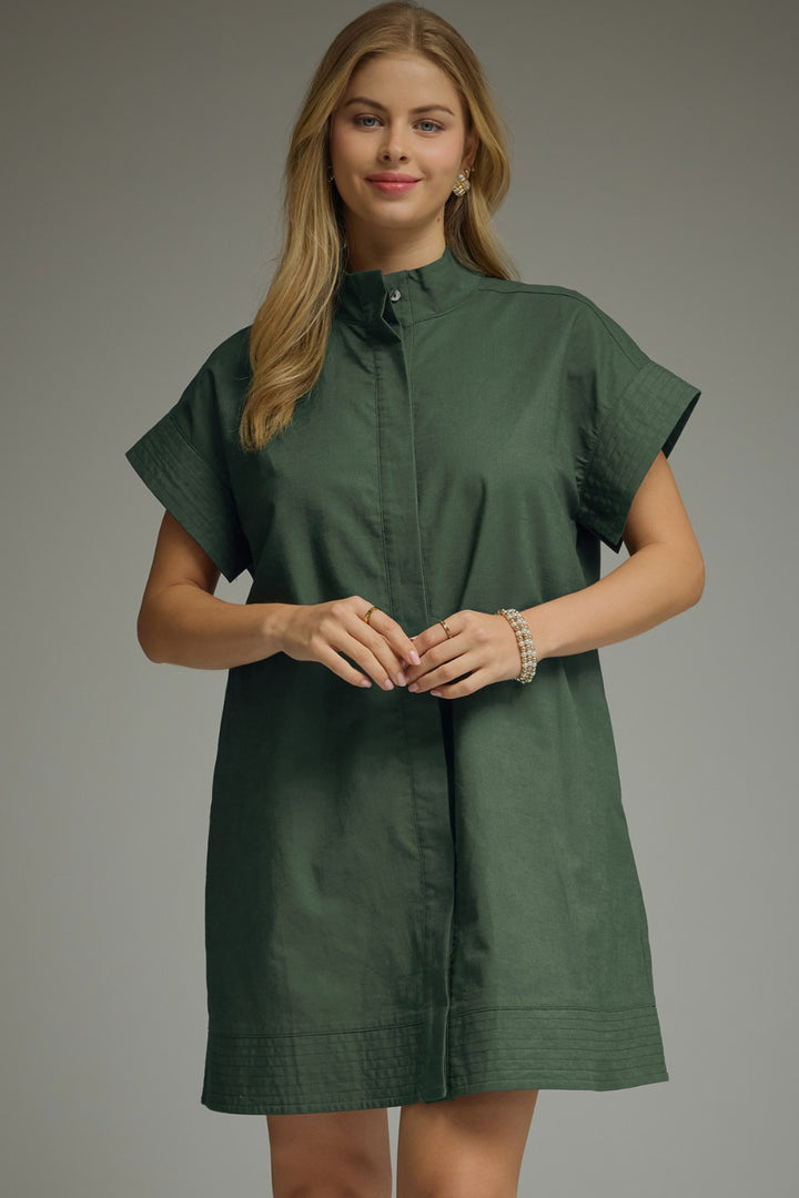Everyday Throw On Dress in Forest Green