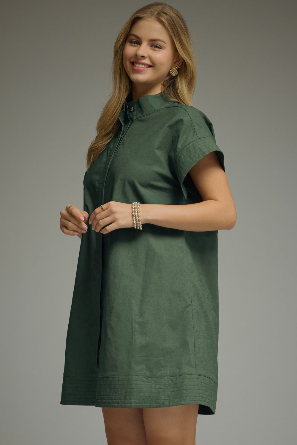 Everyday Throw On Dress in Forest Green