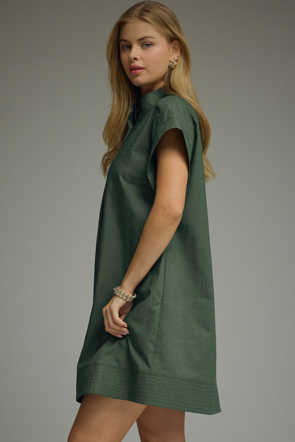 Everyday Throw On Dress in Forest Green