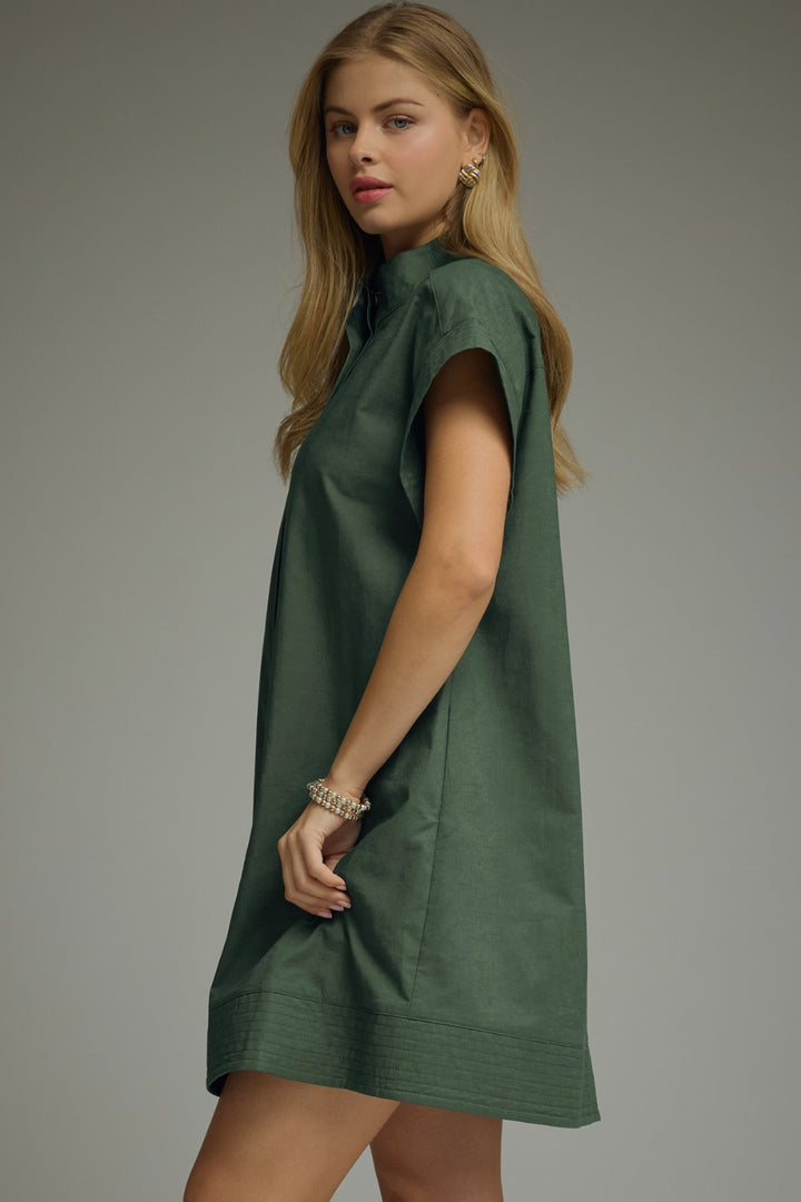 Everyday Throw On Dress in Forest Green