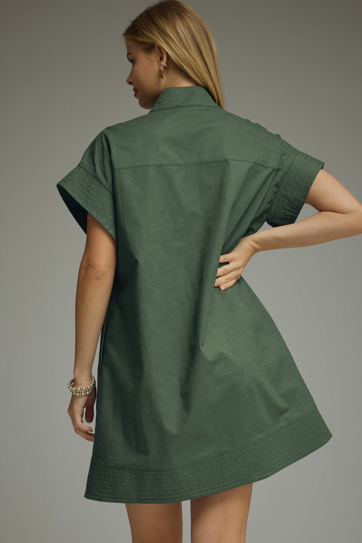 Everyday Throw On Dress in Forest Green