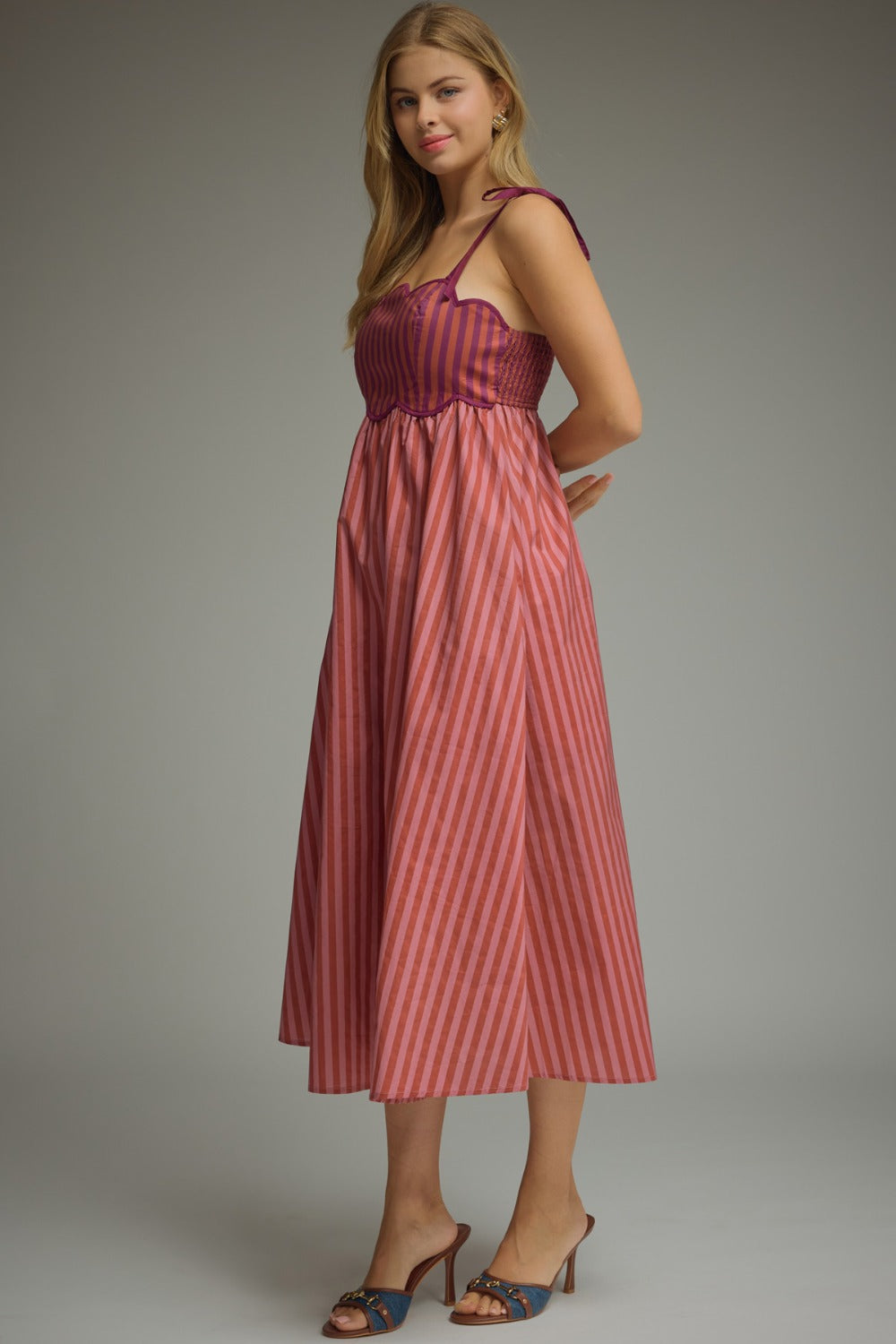 Lorna Dress in Plum — side view