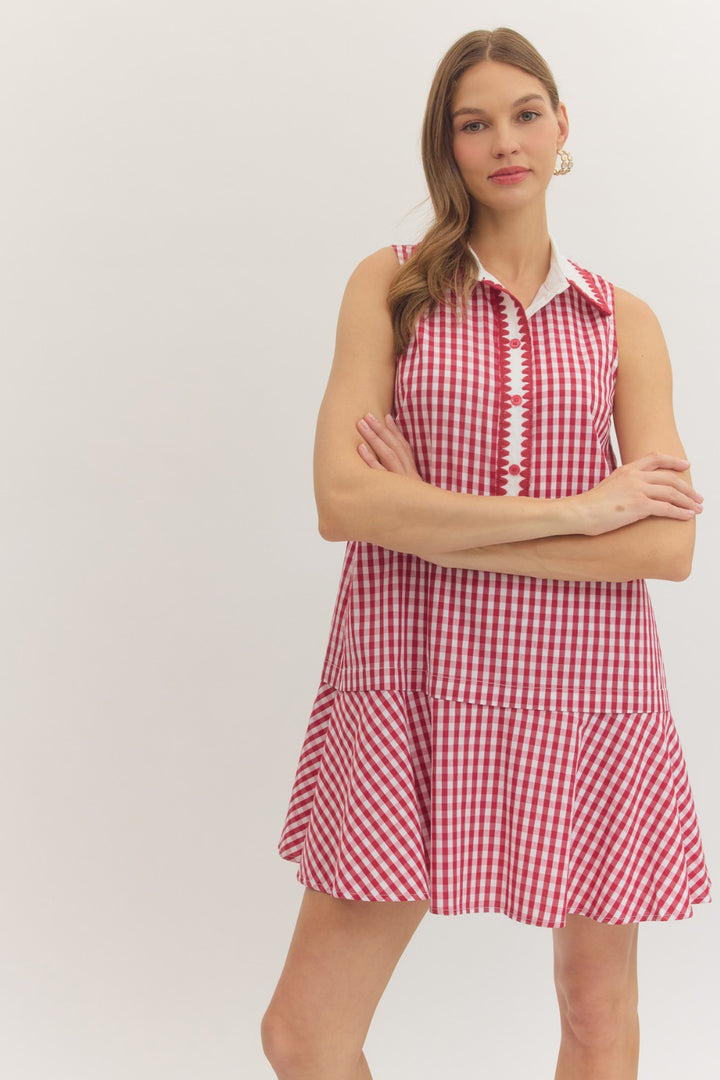 Clover Gingham Mini Dress