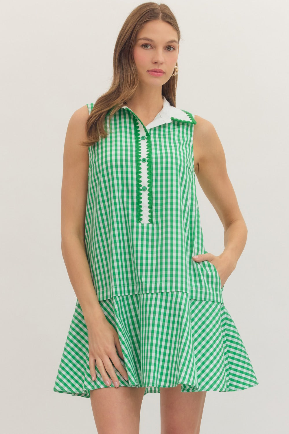 Clover Gingham Mini Dress