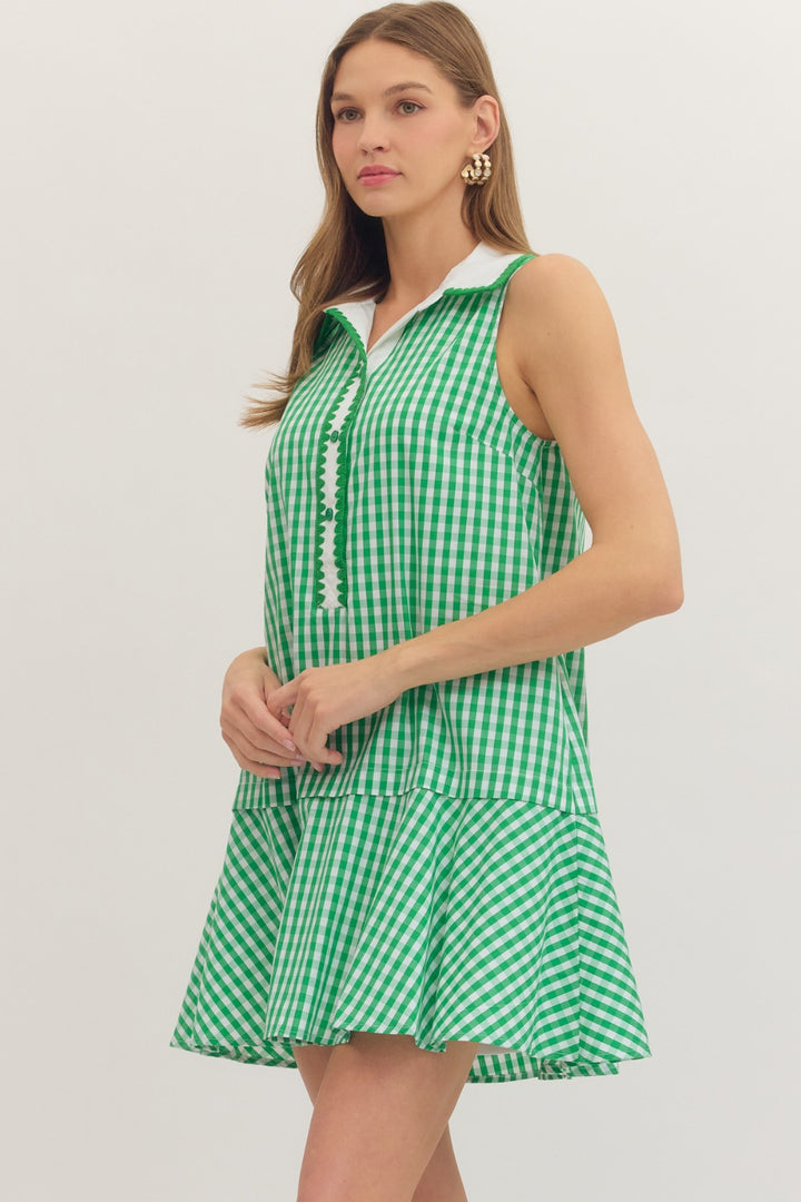 Clover Gingham Mini Dress