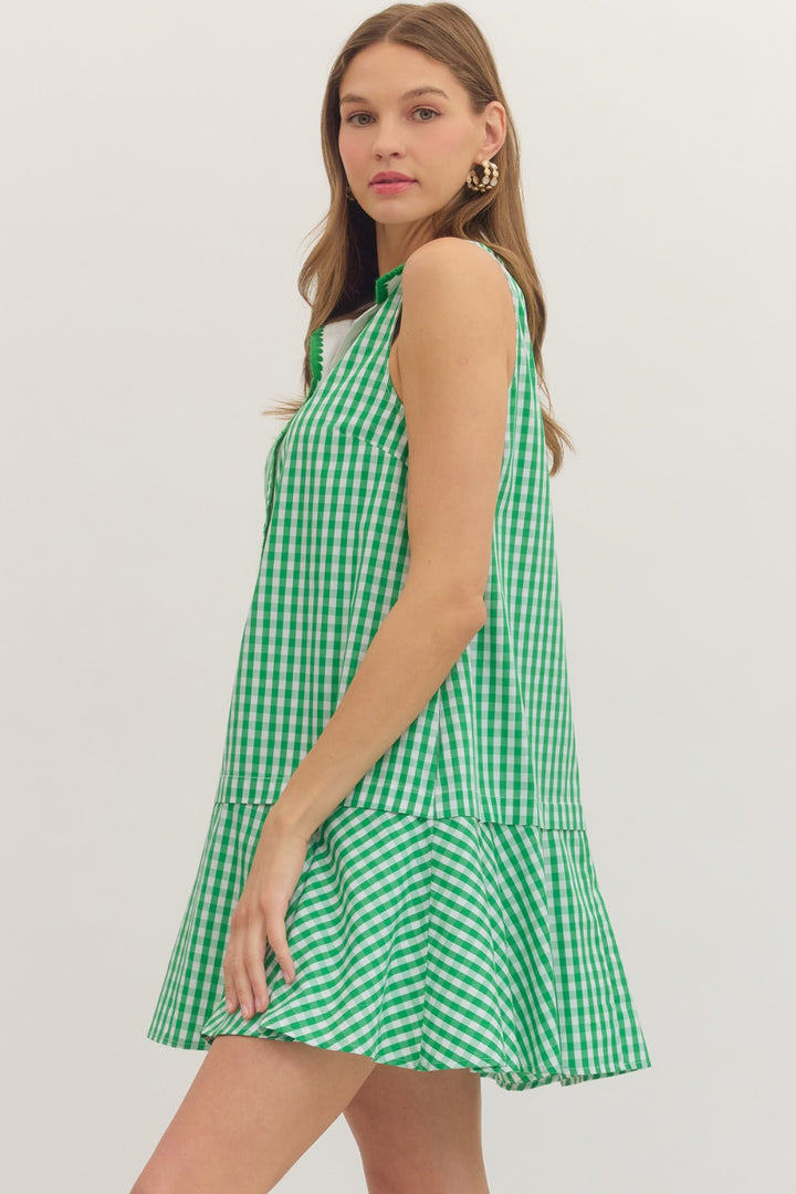 Clover Gingham Mini Dress
