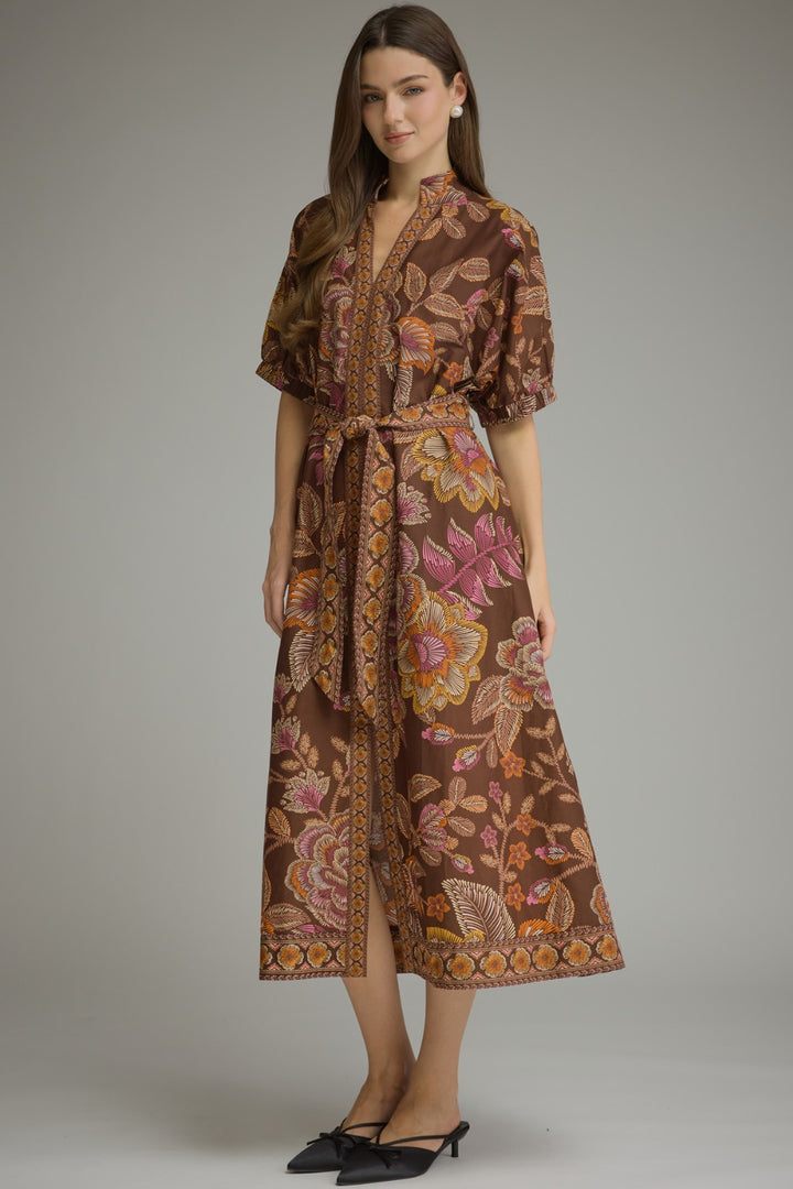 Rosalind Dress in Terra Cotta — front view