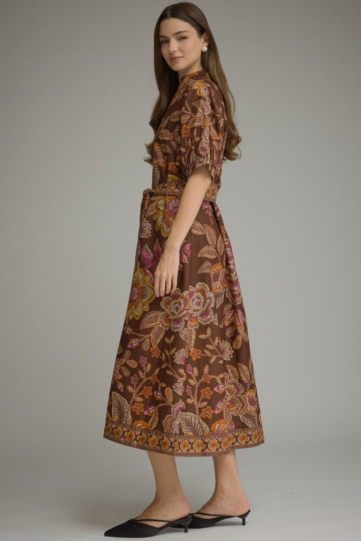Rosalind Dress in Terra Cotta — side view