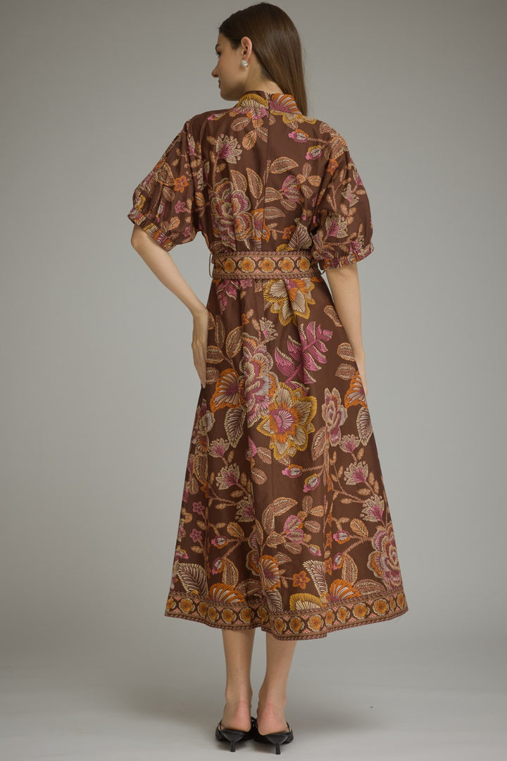 Rosalind Dress in Terra Cotta — back view