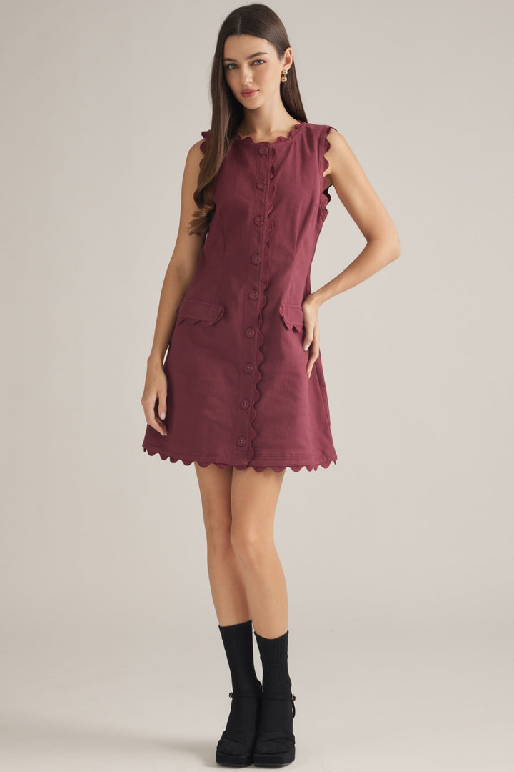 Bexley Dress in Wine - ENTRO D32604