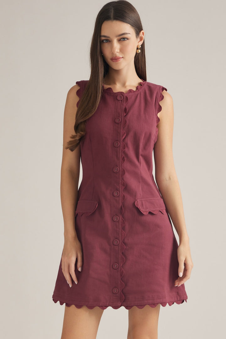 Bexley Dress in Wine - ENTRO D32604