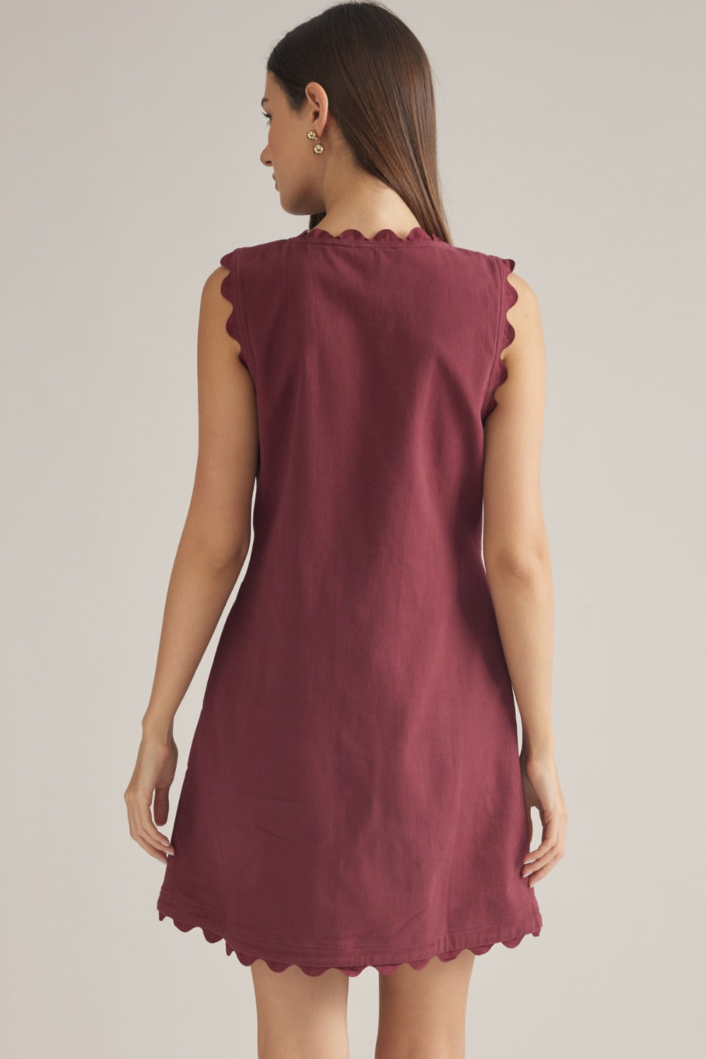 Bexley Dress in Wine - ENTRO D32604