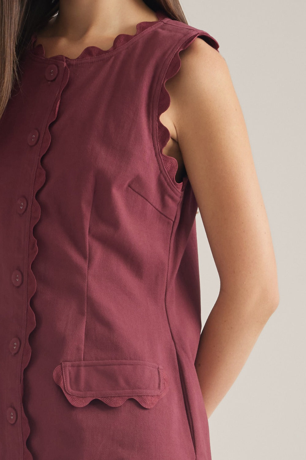 Bexley Dress in Wine - ENTRO D32604