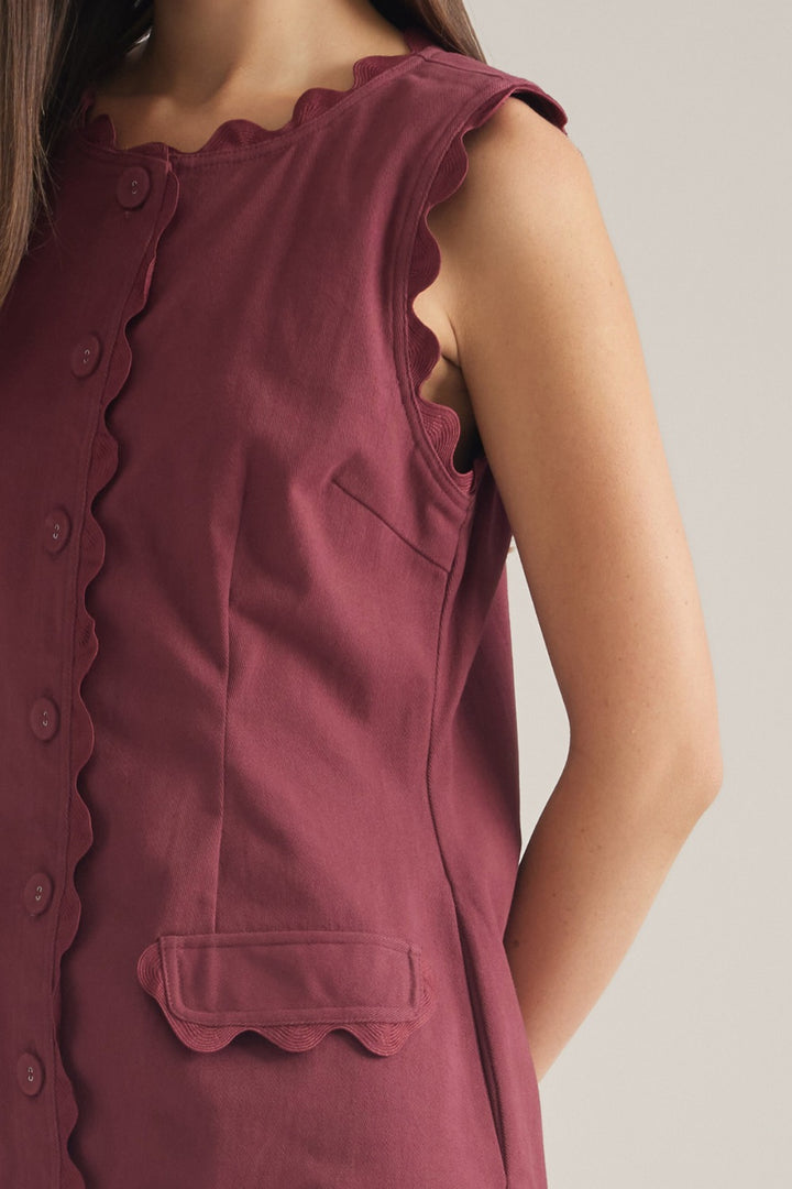 Bexley Dress in Wine - ENTRO D32604