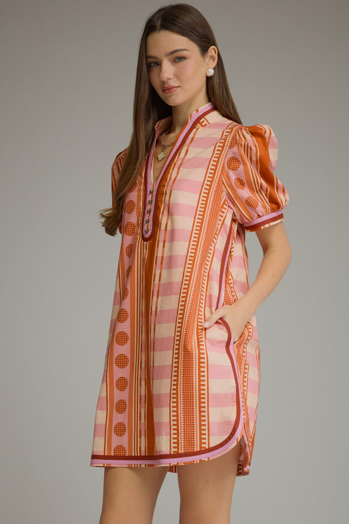 Odile Dress in Rust Pink