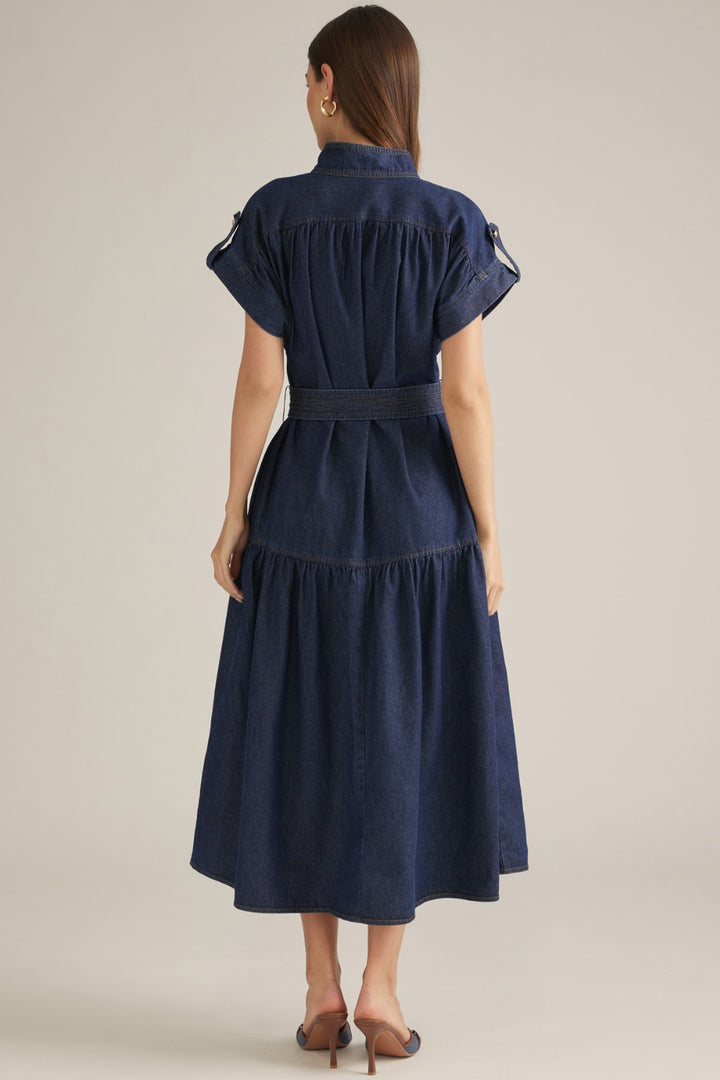Coralie Dress in Dk Denim - ENTRO D33311