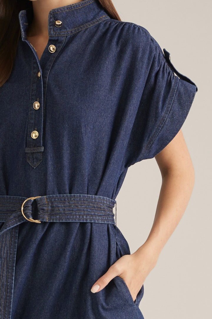 Coralie Dress in Dk Denim - ENTRO D33311
