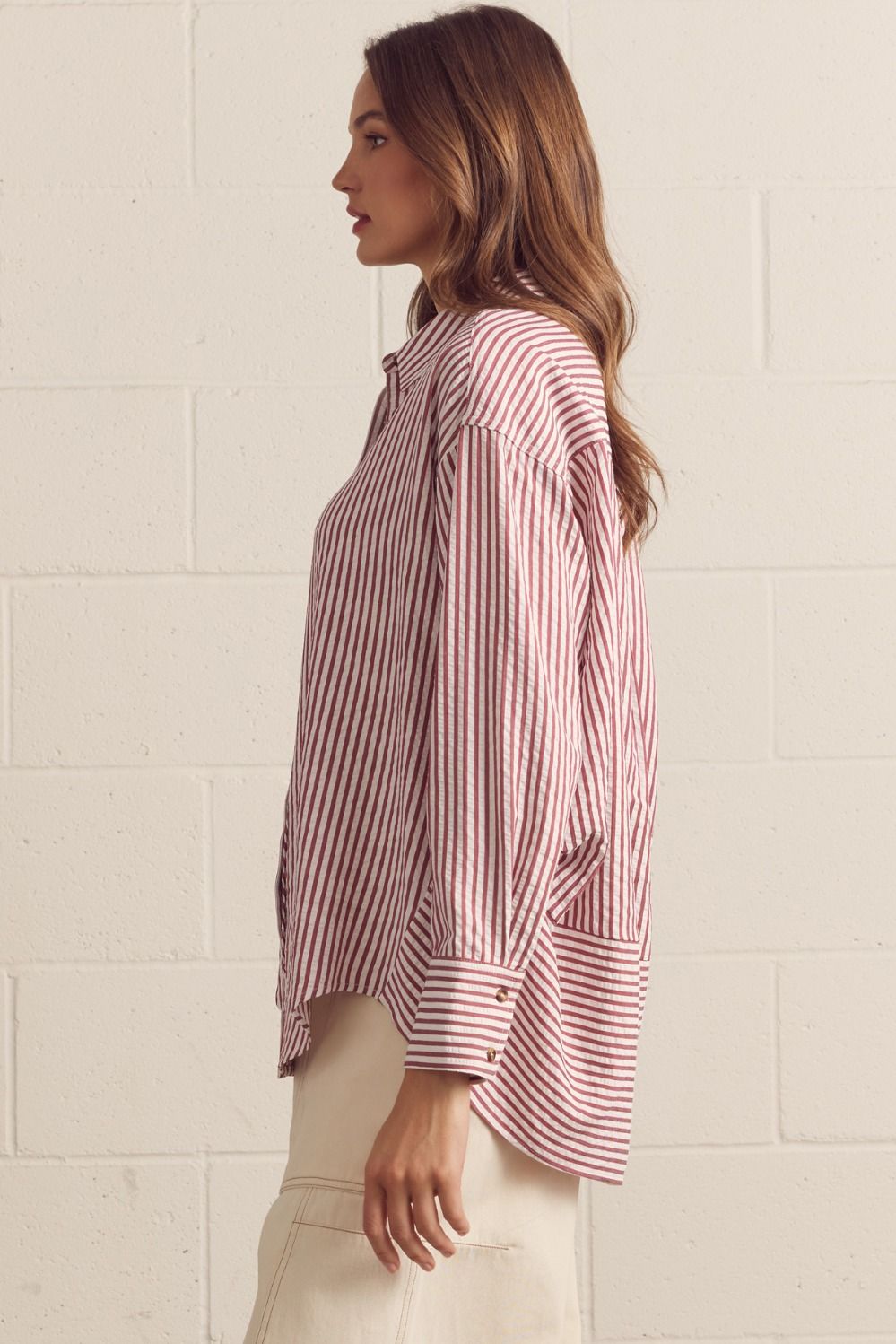 Rosewood Seersucker Top in Brick