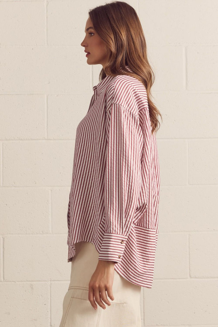 Rosewood Seersucker Top in Brick