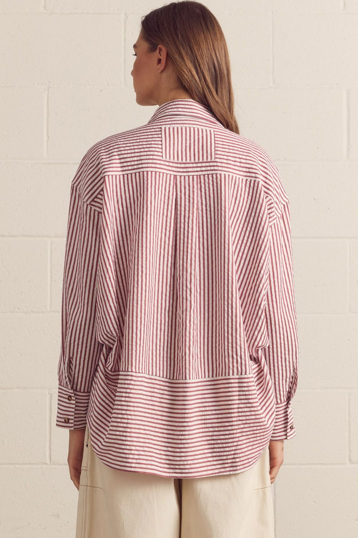 Rosewood Seersucker Top in Brick