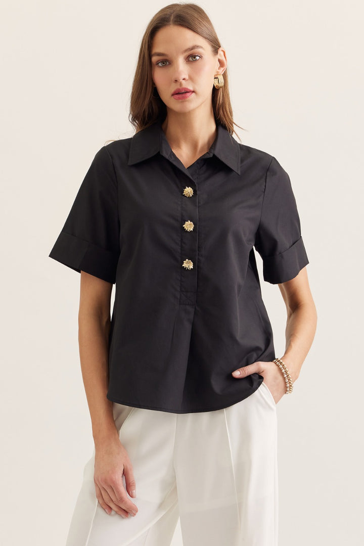 Savannah Gold Button Blouse