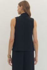 Midnight Mock Neck Tank in Black