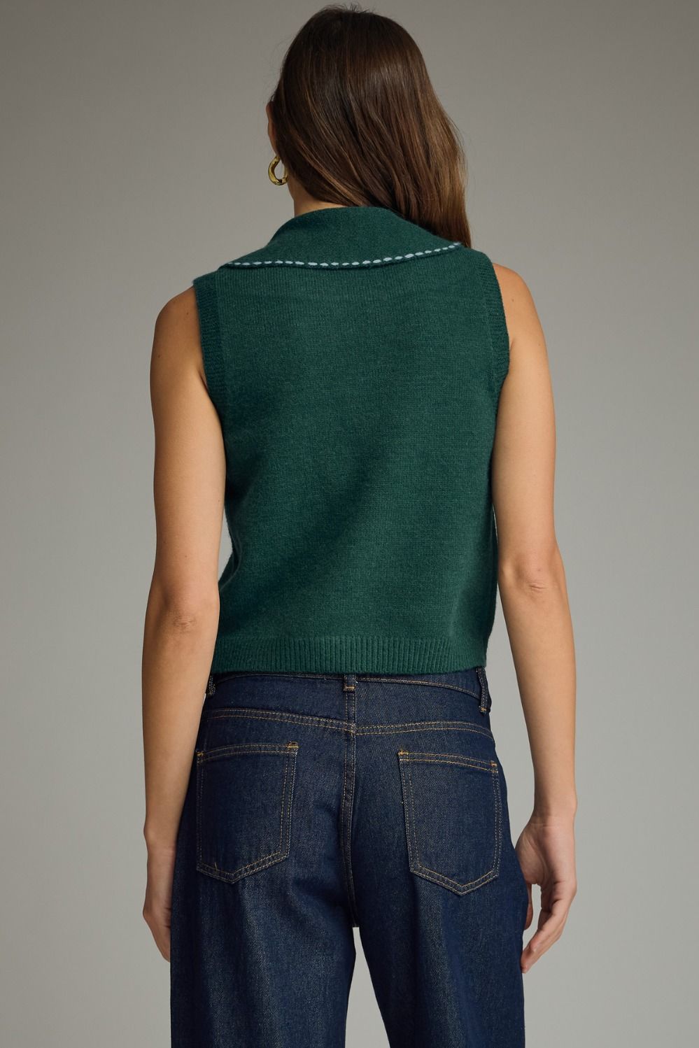 Savannah Tie-Neck Knit Top in Hunter Green