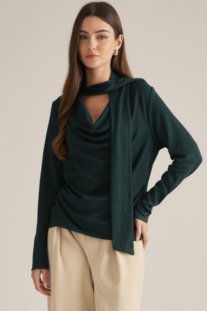 Edith Top in Hunter Green — front view
