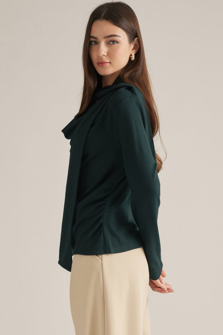 Edith Top in Hunter Green — three-quarter view