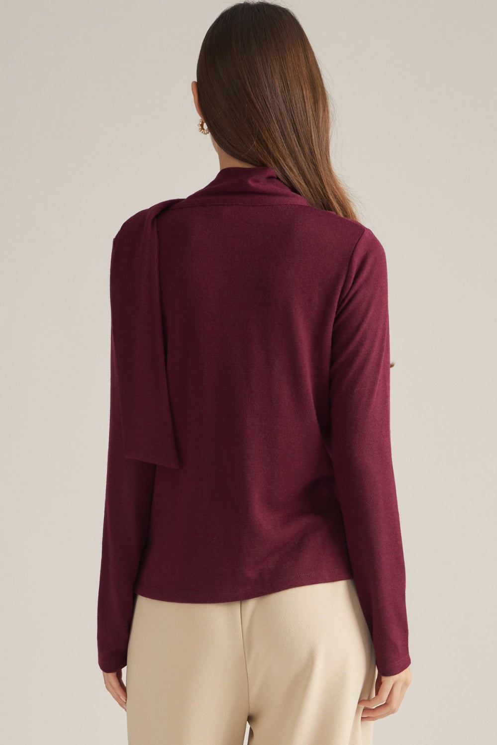 Edith Top in Burgundy — back view