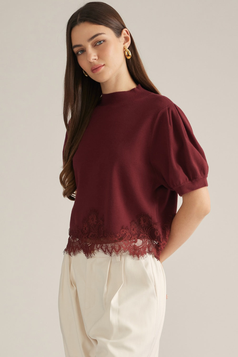 Nesta Top in Burgundy - ENTRO T33607