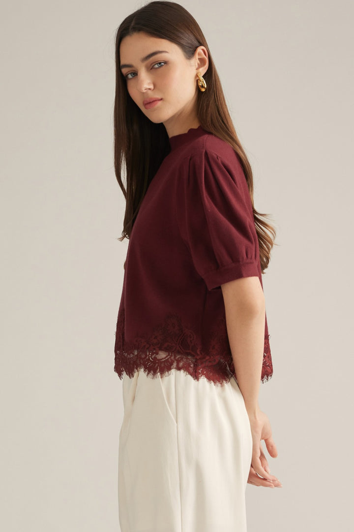 Nesta Top in Burgundy - ENTRO T33607