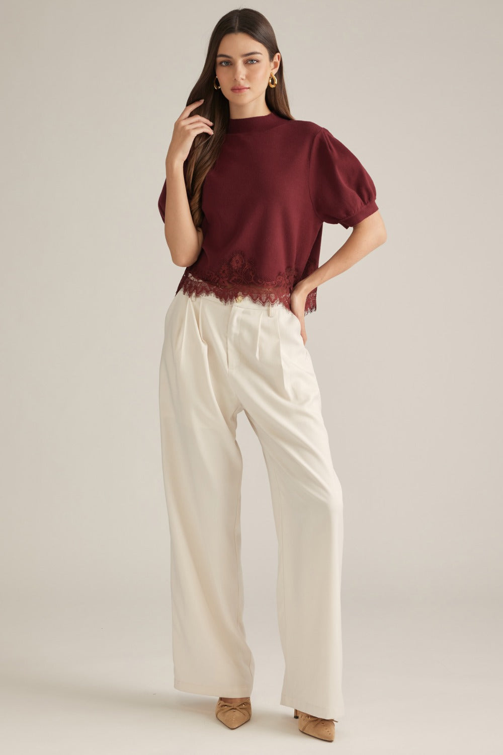 Nesta Top in Burgundy - ENTRO T33607