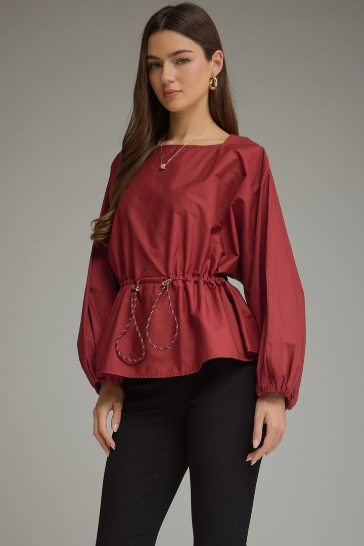 Pia Top - Burgundy