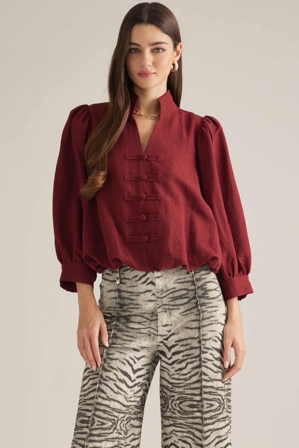Adele Top - Burgundy