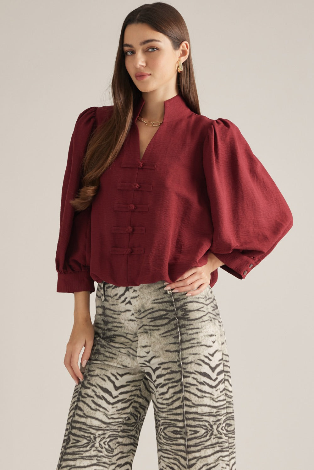Adele Top - Burgundy