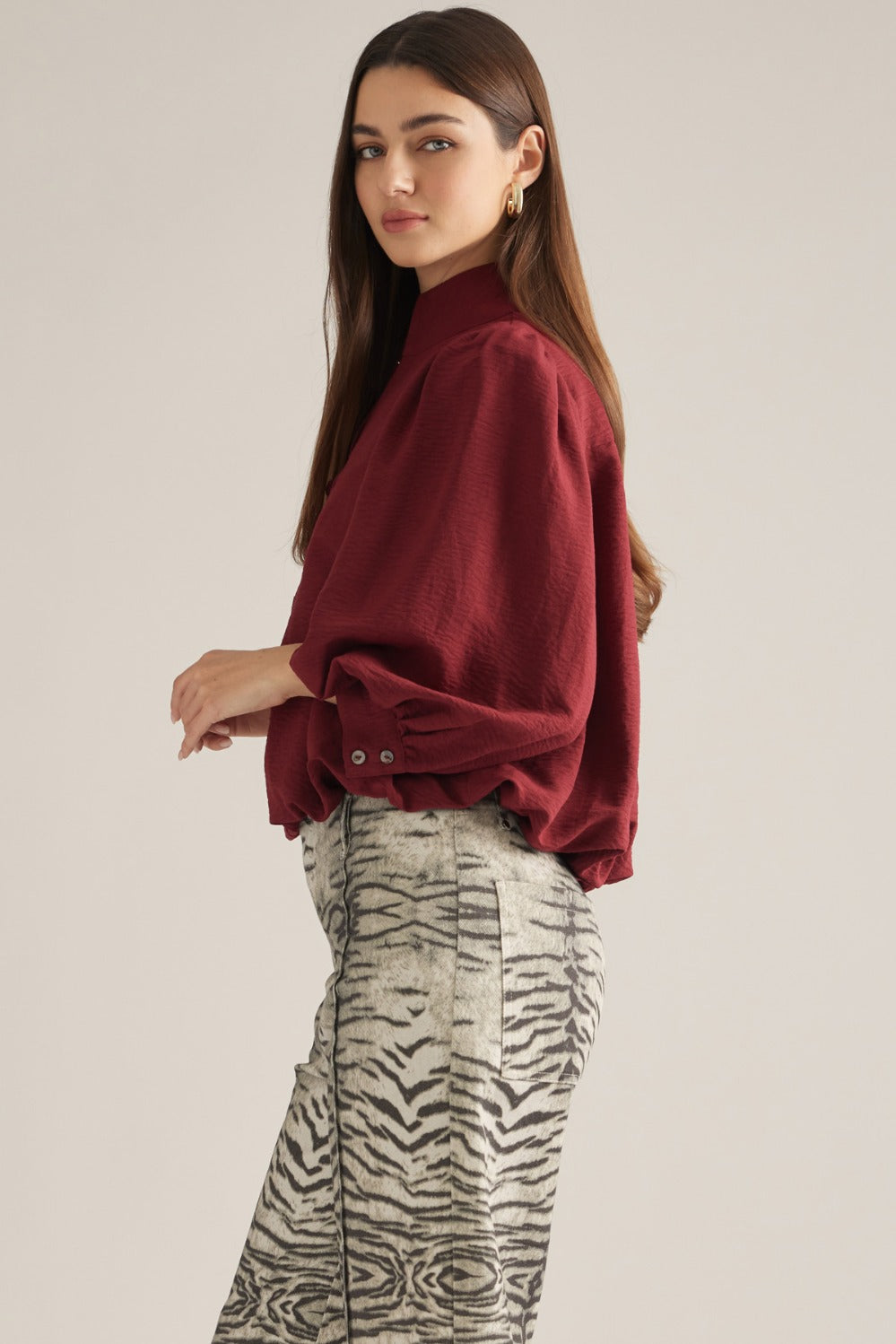 Adele Top - Burgundy