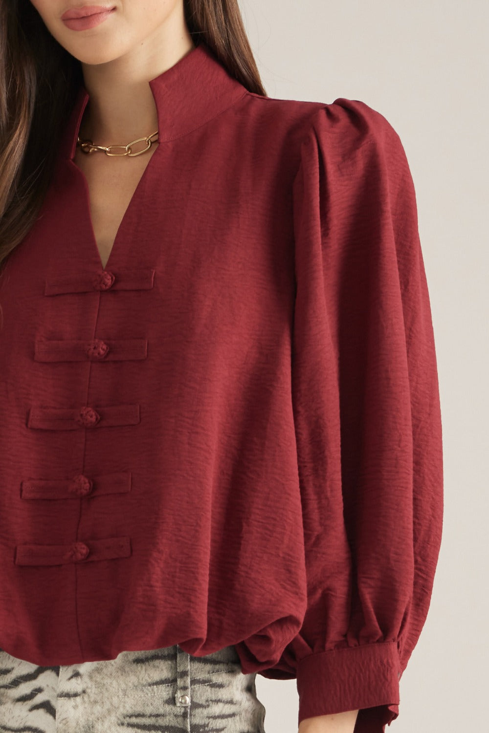 Adele Top - Burgundy