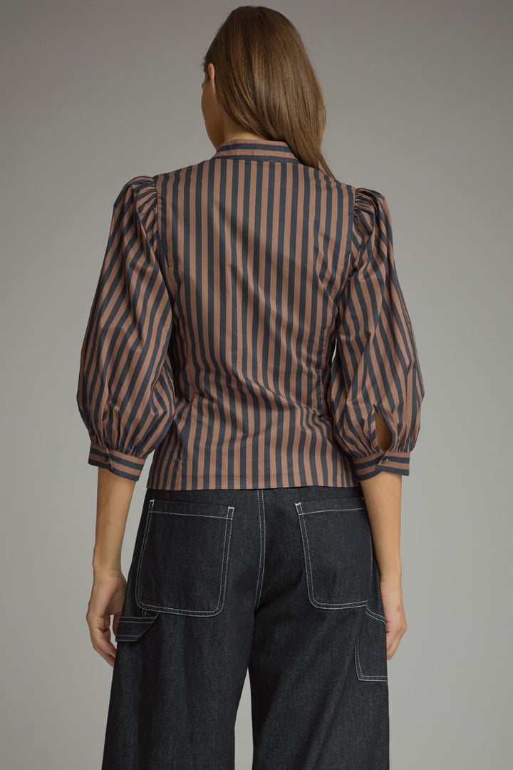 Marit Top - Navy Brown