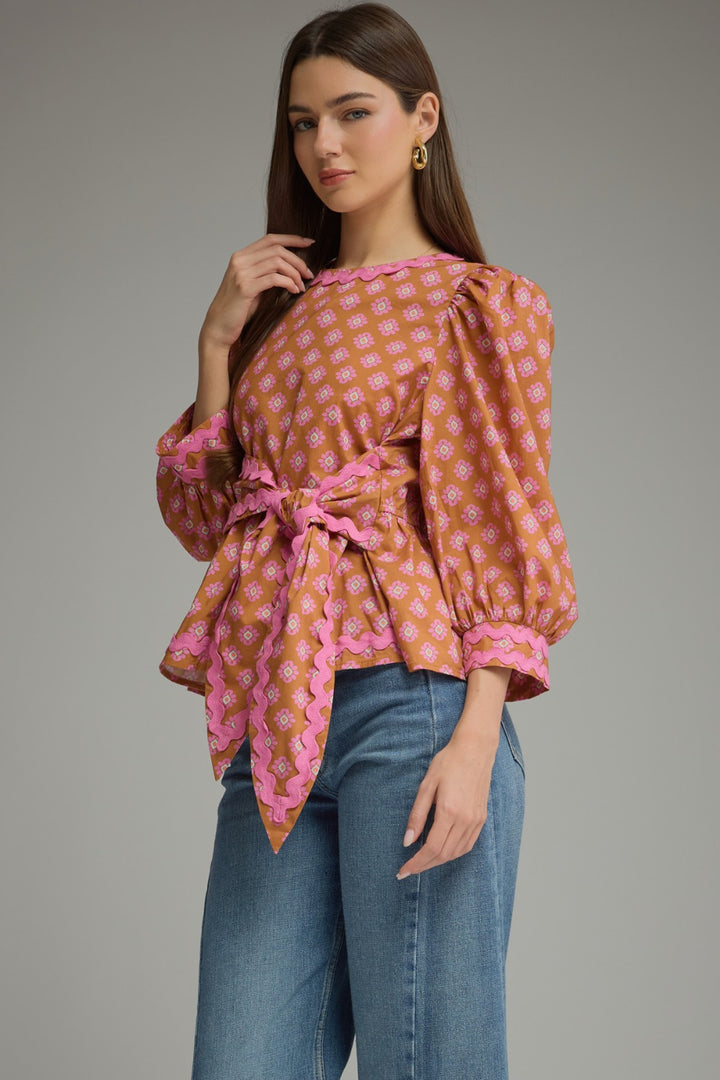 Ellie Top in Camel Pink
