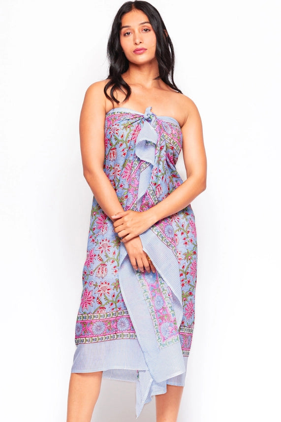 Sanuda Sarong Blue And Pink