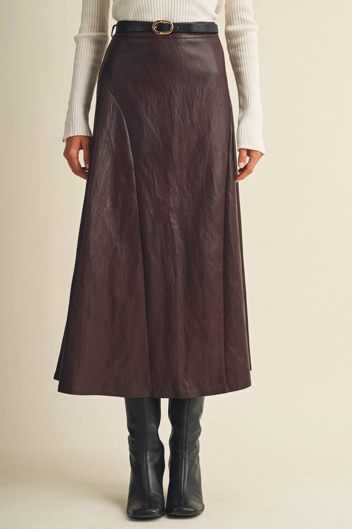 Zelda Skirt in maroon — view 1
