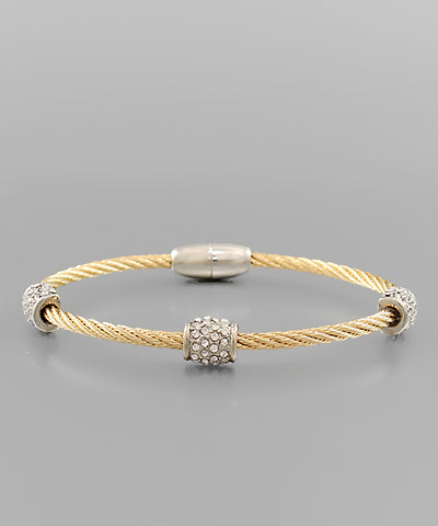Crystal and Cable Bracelet