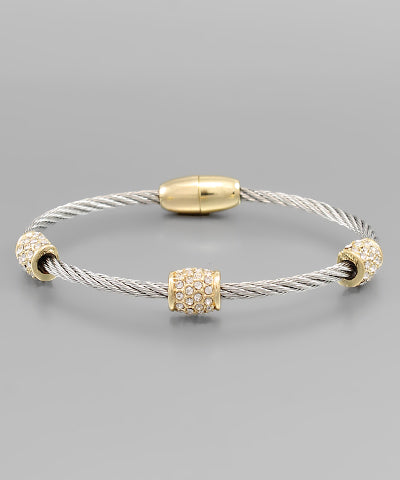 Crystal and Cable Bracelet