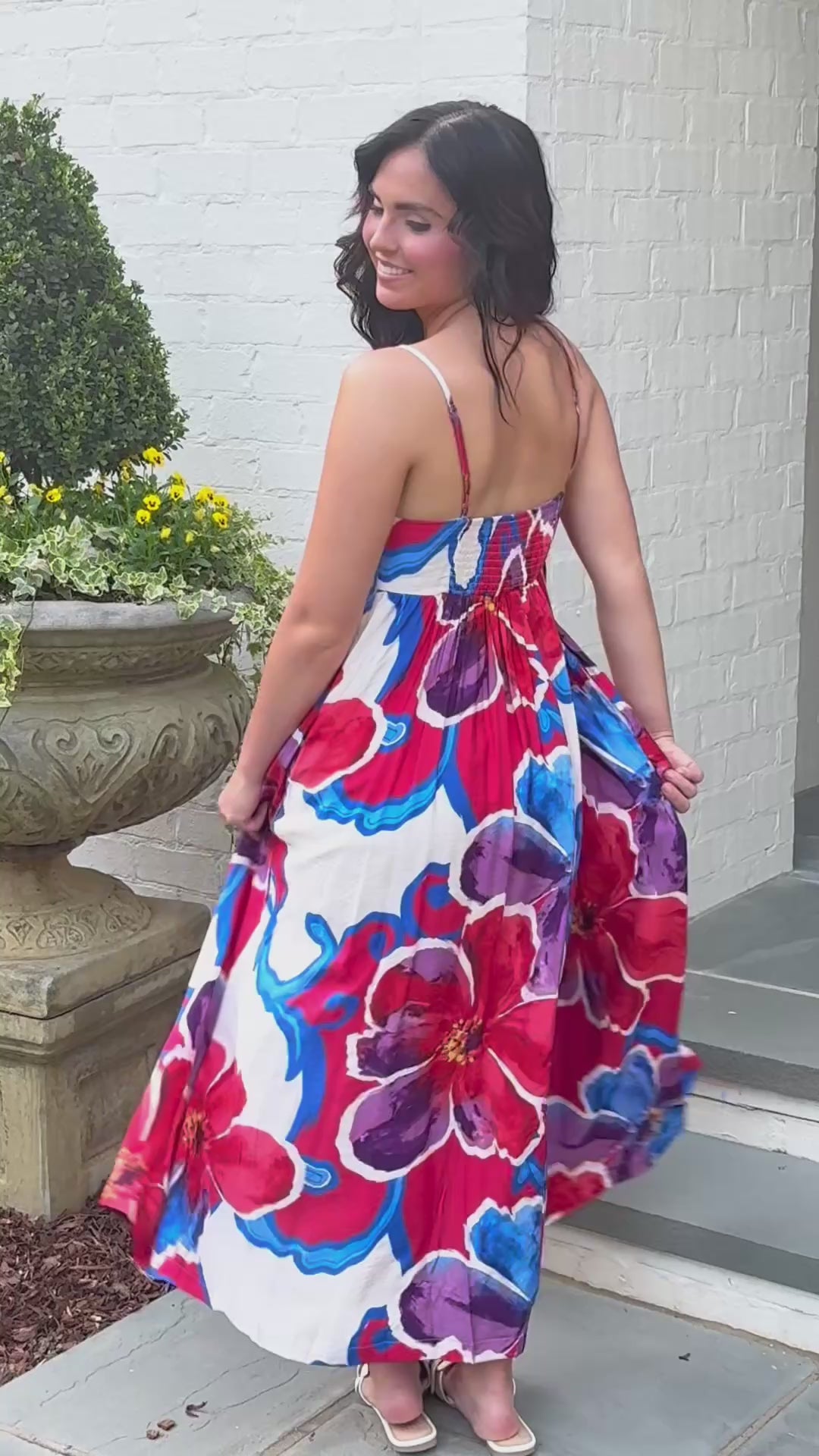 Abstract Floral Dress