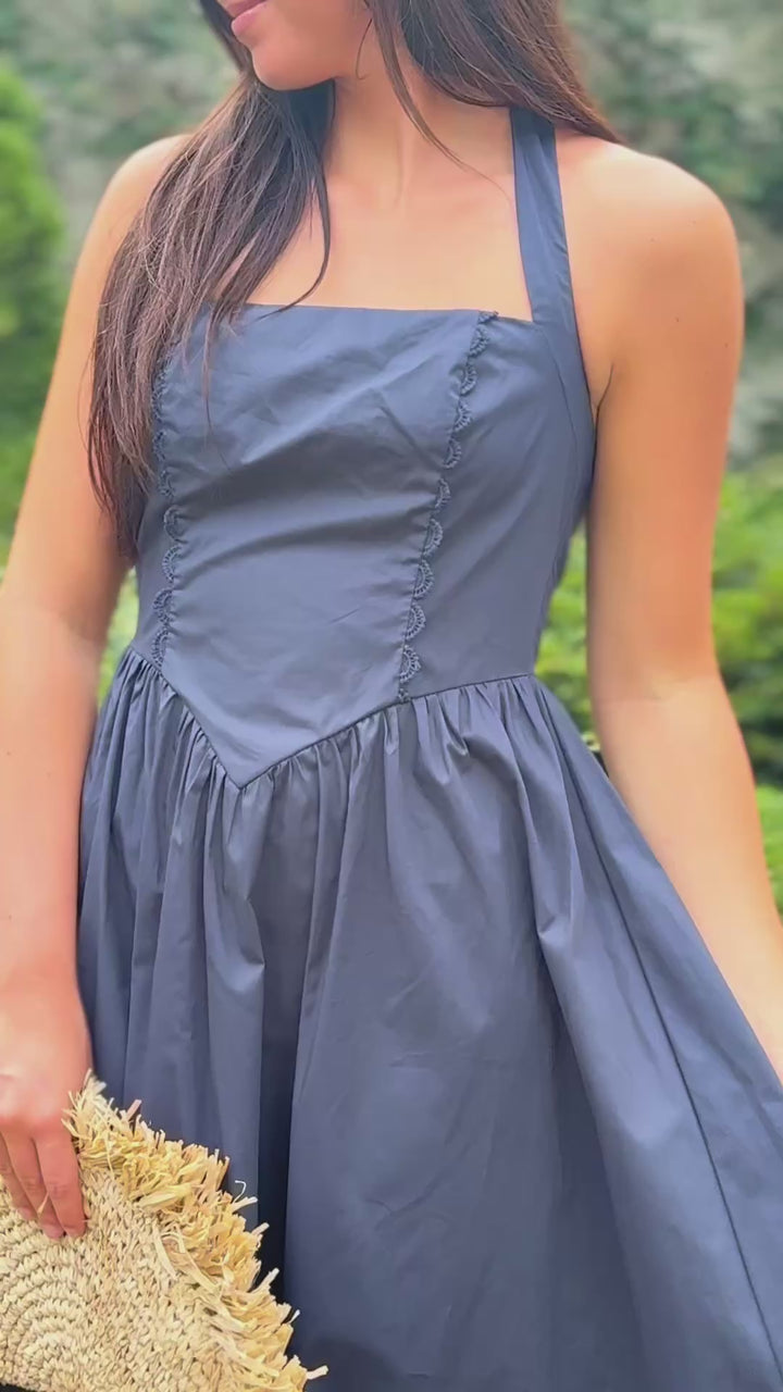 In The Navy Halter Dress