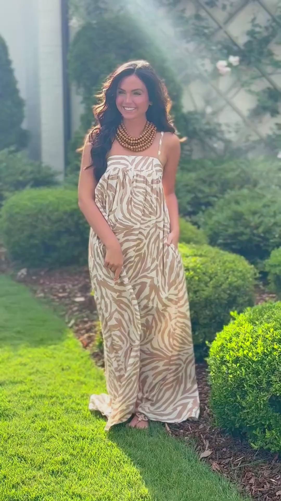 Natural Zebra Maxi Dress