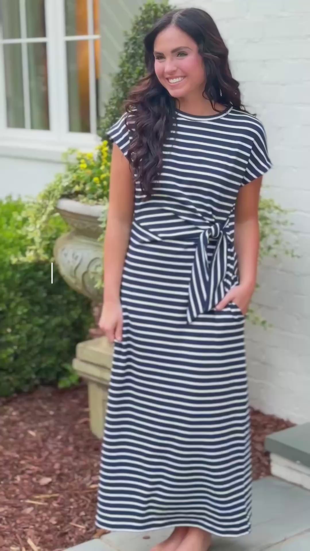 Nautical Tie Midi Dress