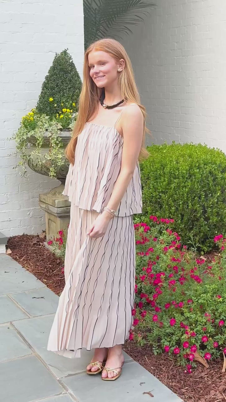 Pleated Midi Skirt