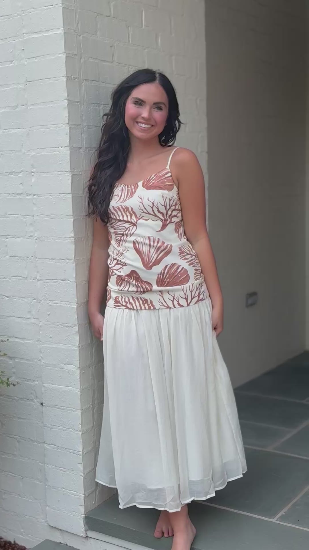 Coral Reef Drop Waist Dress